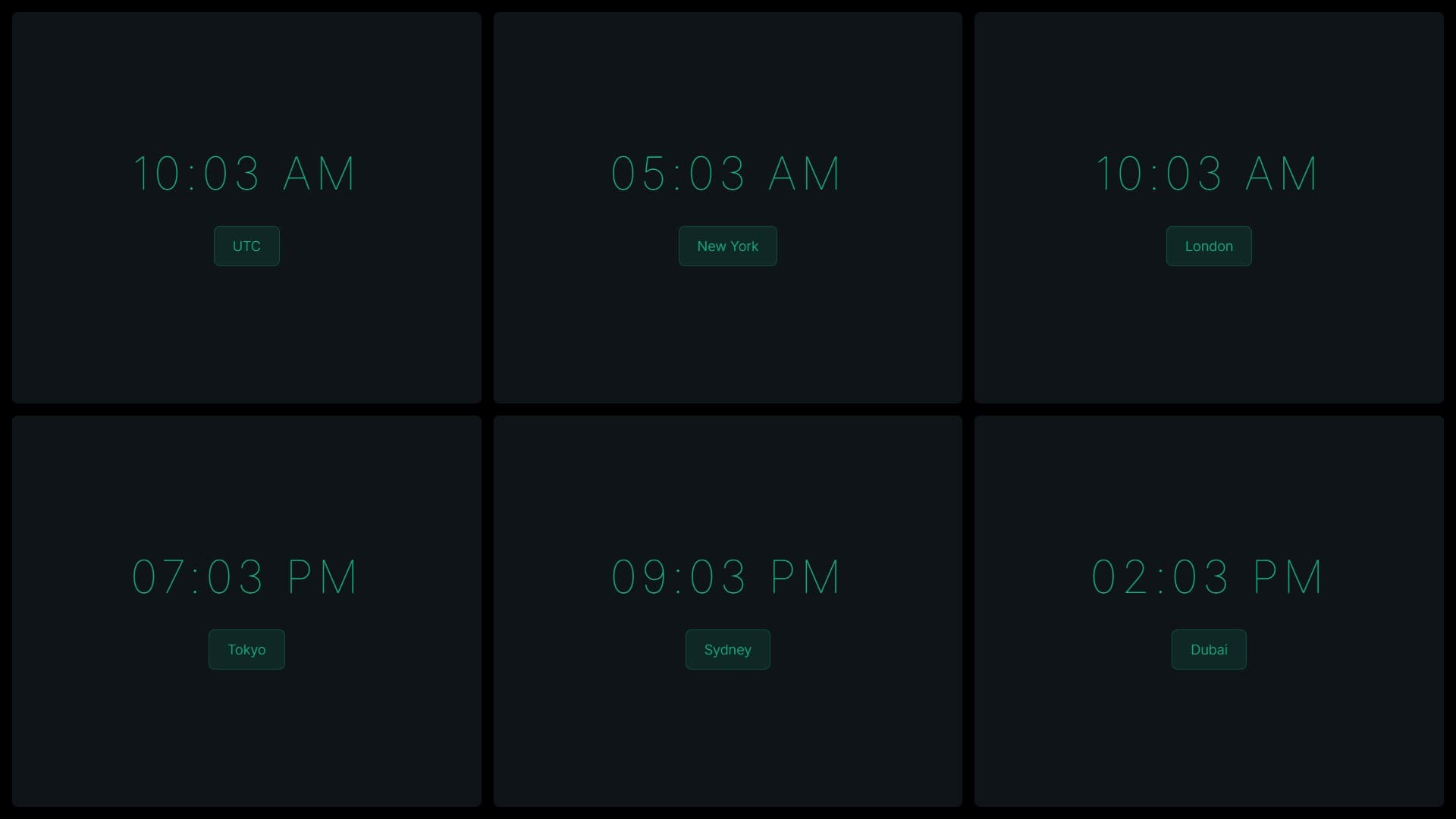 Digital World Clock: Track Global Time Zones With Multiple Display Styles