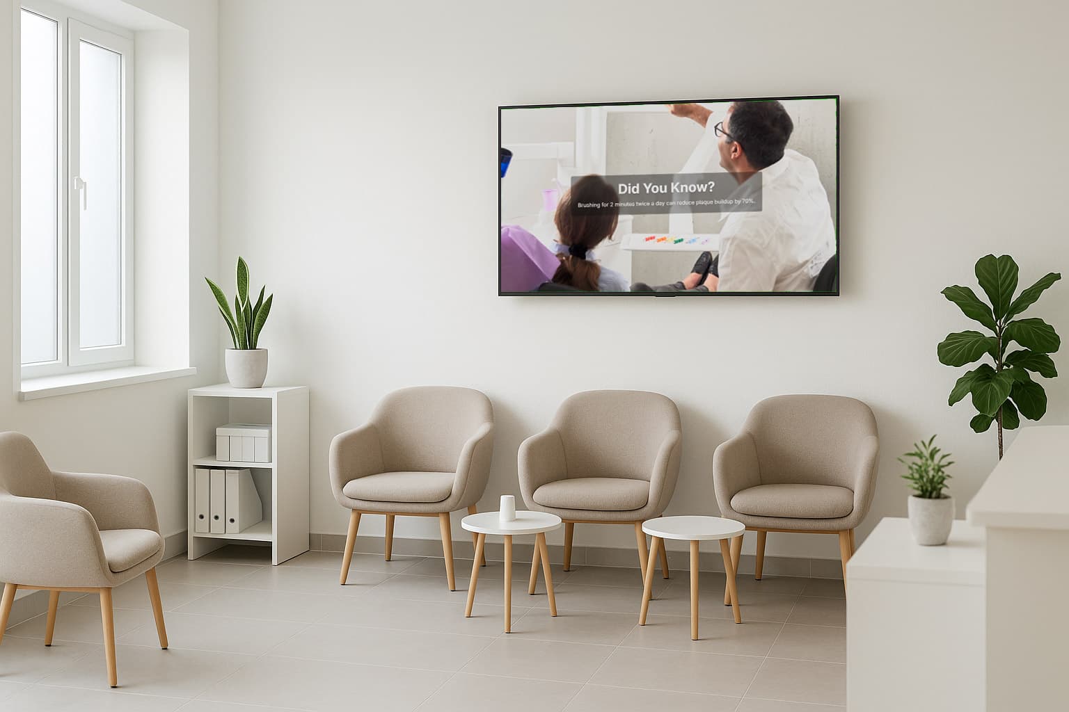Professional slideshow display in medical clinic
